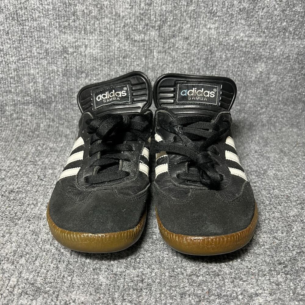 Adidas Samba Sneakers Mens US 5.5 Black Leather Low Top Lace Up Casual Shoes - Picture 2 of 11